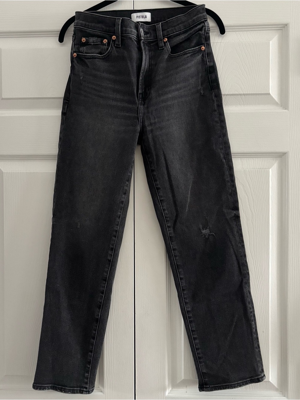 Pistola Charlie Straight Leg Jeans in Black